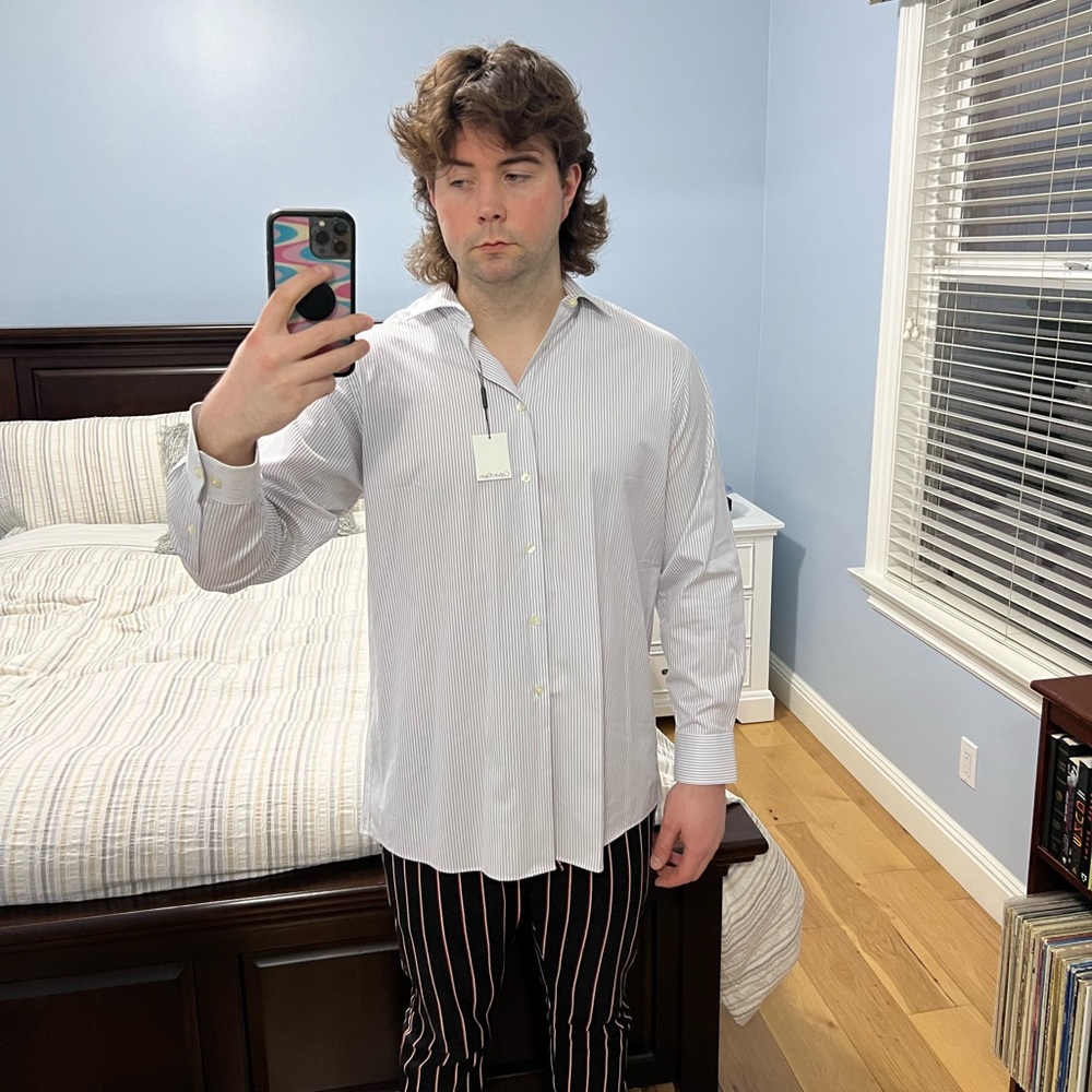 Calvin Klein Men’s Size 32/33 Long Sleeve Stripe Shirt